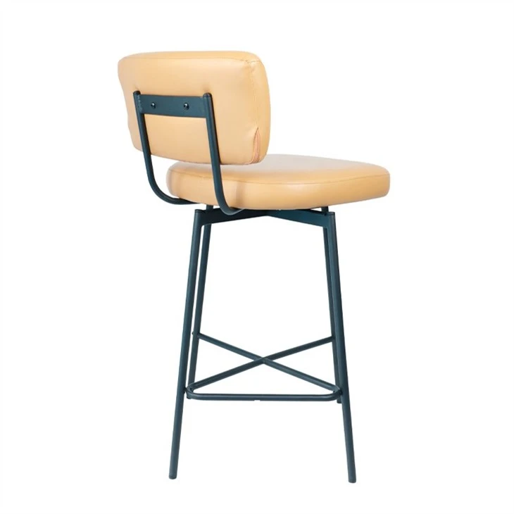 PU Leather Bar Stool Set 2 Suitable For Bar Kitchen Garden